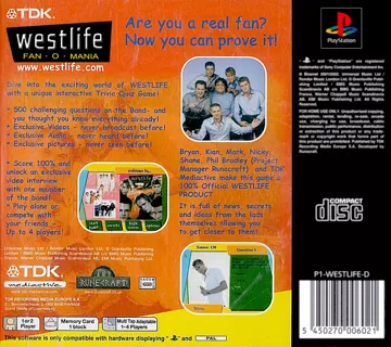 Westlife - Fan-O-Mania (EU) box cover back